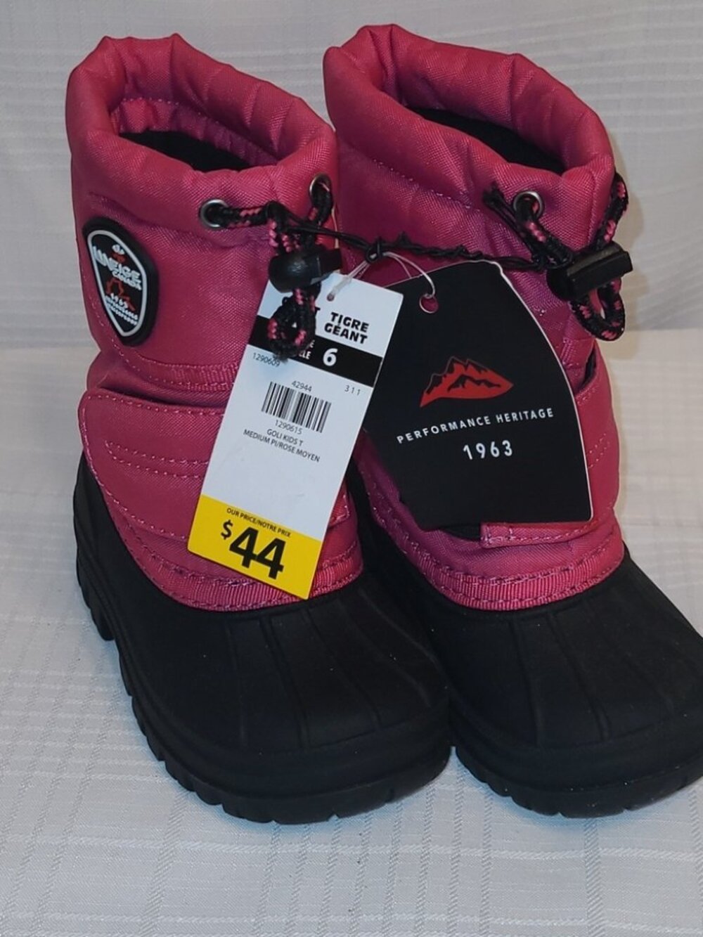 Laneige Canada Pink & Black Toddler Waterproof Winter Snow Rain Boots - Sz 6 NWT